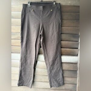 Anne Klein Black Pull on Pants Stretchy Career Pattern Size 8